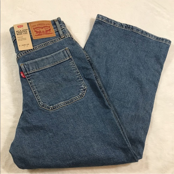 NWT LEVIS mile high cropped crop wide leg 6 jeans - Picture 11 of 16